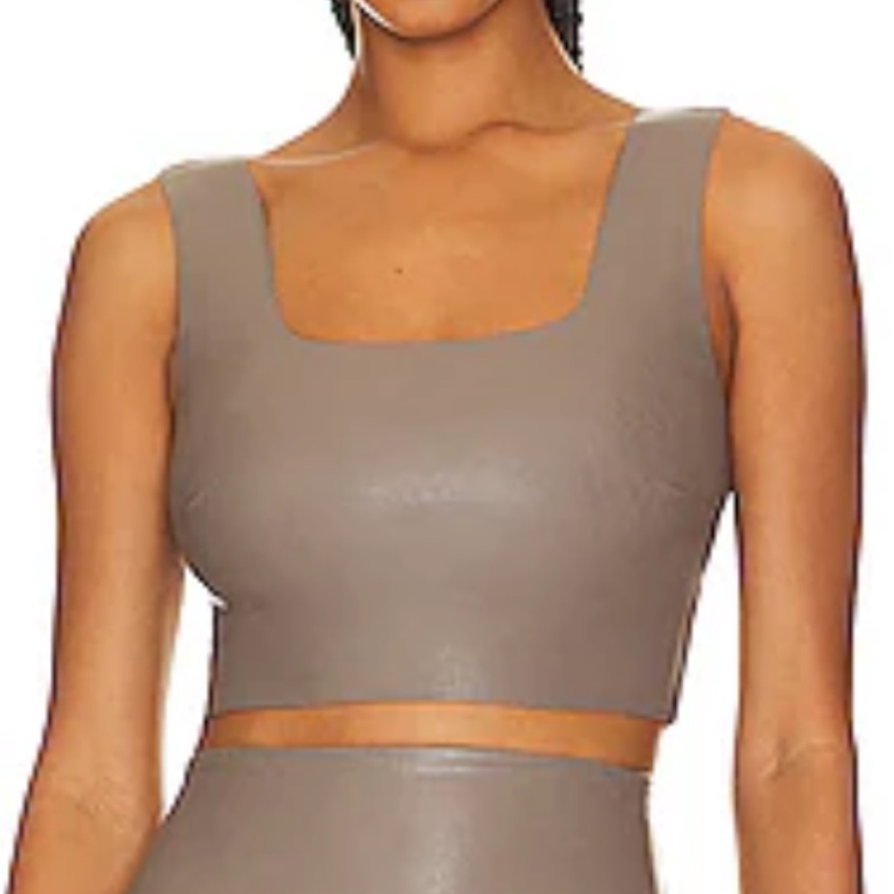 Commando // Faux Leather Square Neck Top